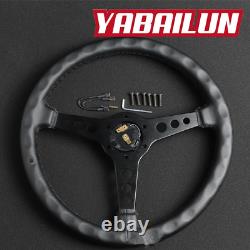 14'' 350mm Modified PU Leather Racing Quick Release Steering Wheel Universal
