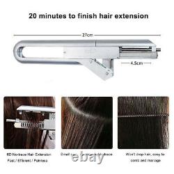 6D Hair Extensions Salon Heat Iron Connector No-trace Natural Real Hair Tool Kit