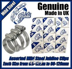 Assorted Genuine Jubilee Hose Pipe Clips 9.5-12mm to 90-120mm Set Kit Pack Bulk