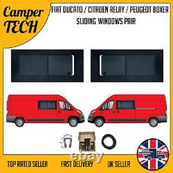 Fiat Ducato 06-21 MWB/LWB SLIDING OPENING Windows with Bonding Kit And U TRIM