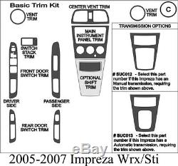 Fits 2005-2007 Subaru Impreza WRX / STI Real Carbon Fiber Dash Trim Kit