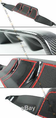 Fits 2014-17 Infiniti Q50 Vrd 2pcs Style Carbon Fiber Rear Bumper Diffuser Kit