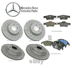 For Mercedes W204 W212 C350 E350 Complete Brake Pads Rotors Vented Kit Genuine