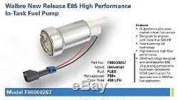 GENUINE WALBRO 450LPH High Performance Fuel Pump + Install Kit F90000267 E85 NEW