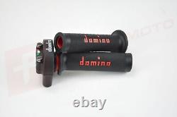 Genuine Domino XM2 Quick Action Throttle & Venhill Cable Kit Black & Red Grips