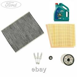 Genuine Ford Fiesta Mk8 1.0 Service Kit Oil Air Cabin Filter Spark Plug 5W-20