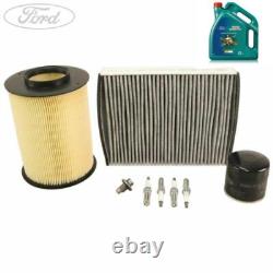 Genuine Ford Kuga 1.5 Service Kit Oil Air Cabin Filter Spark Plugs Castrol 5W-30