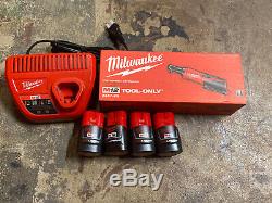 Genuine Milwaukee 2457-22 3/ 8Ratchet Plus (2) Batteries (4) Batteries From Kit