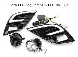 JDM-Spec LED Fog Light Kit with White/Amber LED DRL Bezels For 18-20 Camry SE XSE