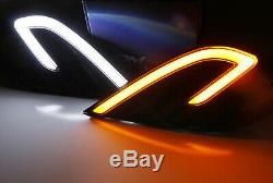 JDM-Spec LED Fog Light Kit with White/Amber LED DRL Bezels For 18-20 Camry SE XSE