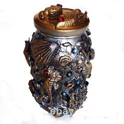 Magic jar vintage bottle witchcraft ritual altar set protection fear curses fish