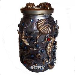 Magic jar vintage bottle witchcraft ritual altar set protection fear curses fish