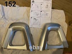 New Genuine OEM Fiat 124 Spider Seat Back Pillar Bar Trim Kit Silver 71807716