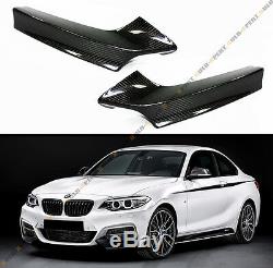 PAIR OF REAL CARBON FIBER FRONT BUMPER SPLITTER KIT FOR 2014-18 BMW M235i COUPE
