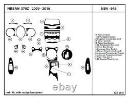 Real Carbon Fiber Dash Trim Kit for NISSAN 370Z 2009-2020 with navigation system