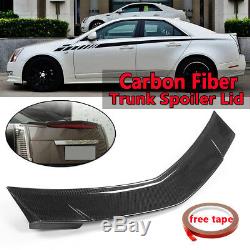 Real Carbon Fiber Rear Trunk Spoiler Lid Wing For Cadillac CTS Sedan 2008-2013