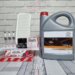 TOYOTA iQ SERVICE KIT WITH SPARK PLUGS 1.0L KGJ10 08-14 GENUINE 5W30 & FILTERS