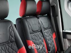 VW Transporter Sportline T6, T5.1 Leather Seat Covers Trim Kits Black Genuine