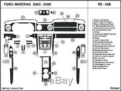 Ensemble De Garniture Intérieure Pour Garniture Intérieure Ford Mustang 05-09 En Fibre De Carbone Véritable