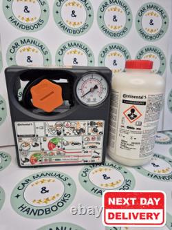 Kit de réparation de pneu Continental authentique avec pompe, gonfleur et mastic daté de 2028
