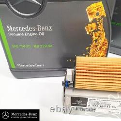 Kit de service Mercedes-Benz authentique : filtre à huile, bouchon et huile 10L pour Classe S W222 OM656