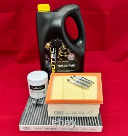 Kit de service d'huile, d'air, de pollen, de bougies d'allumage pour Ford Fiesta Ecoboost 1.0 d'origine