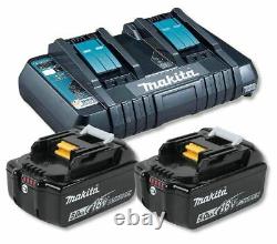 Makita Dc18rd Chargeur Double Avec 2 X Bl1850b 5.0ah Li-ion Batterie Kit Véritable