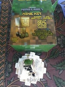 Minecraft De Mine Kit De Minecraft Mojang Scrape Et Dig En Véritable Or Plaqué Creeper Super Rare