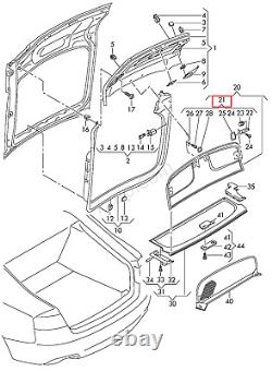 Nouveau kit de fixation du couvercle de chargement de l'étagère à colis Audi A5 authentique pour porte arrière O/s 8t8898083