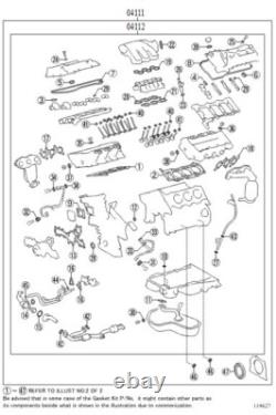 Nouveau kit de joint de révision de moteur Toyota d'origine 04111-31445
