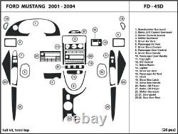 Real Carbon Fiber Silver Dash Trim Kit Pour Ford Mustang 2001-2004 Coupe Intérieur