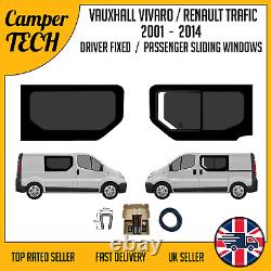 Vauxhall Vivaro 01 14 Fenêtre coulissante fixe pour conducteur + Kit de montage + Garniture en U