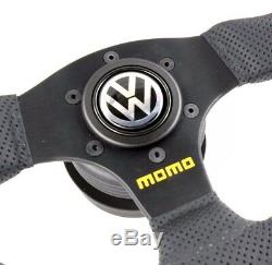 Véritable Équipe Momo Volant En Cuir 280mm, Kit De Moyeu Et La Corne. Volkswagen Vw