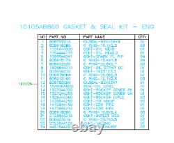 Véritable Subaru Oem Engine Gasket Kit 99-03 2.5 10105aa860 Forester Legac Impreza