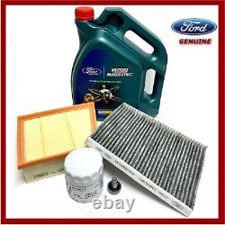 Véritable kit de service Ford Fiesta Mk8 1.1L filtres à huile, à air et à habitacle & 5L d'huile Castrol