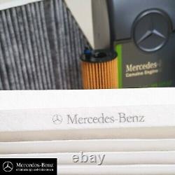 Véritable kit de service Mercedes pour moteur diesel OM654, comprenant de l'huile et des filtres.