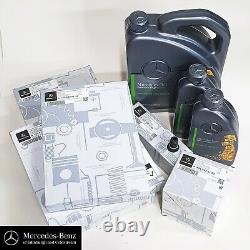 Véritable kit de service Mercedes pour moteur diesel OM654, comprenant de l'huile et des filtres.