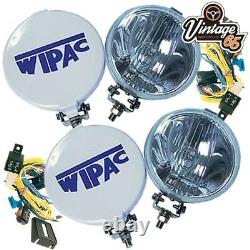 Voiture Classique Austin Mg Triumph Wipac Chrome Driving Spot & Fog Lamps + Wiring Kit
