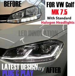 Vw Golf Mk7.5 Lampes À Led Led Drl Bi Xenon Gtd Swipe Séquentiel Indicateur